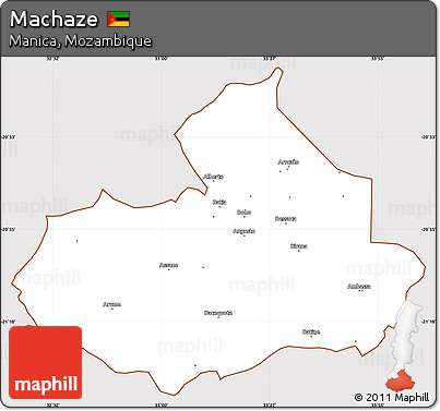 Classic Style Simple Map of Machaze, cropped outside