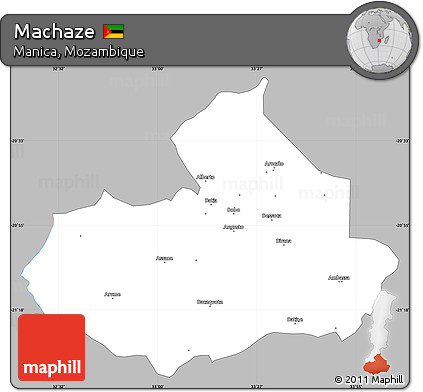 Gray Simple Map of Machaze, single color outside