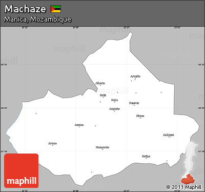 Gray Simple Map of Machaze, single color outside
