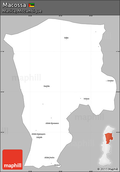 Gray Simple Map of Macossa, single color outside