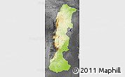 Physical Map of Manica, darken, desaturated