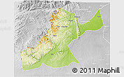 Physical 3D Map of Mossurize, lighten, desaturated