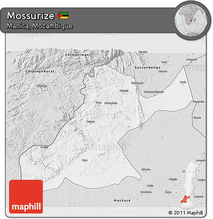 Silver Style 3D Map of Mossurize
