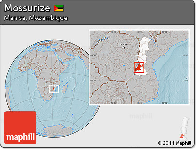 Gray Location Map of Mossurize, highlighted parent region, hill shading