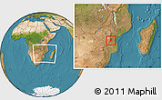 Satellite Location Map of Mossurize, within the entire country