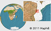 Satellite Location Map of Mossurize, highlighted country