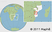 Savanna Style Location Map of Mossurize, highlighted country, within the entire country