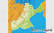 Physical Map of Mossurize, political outside