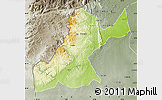 Physical Map of Mossurize, semi-desaturated
