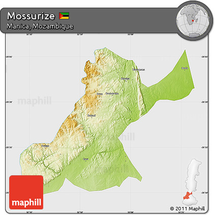 Physical Map of Mossurize, single color outside