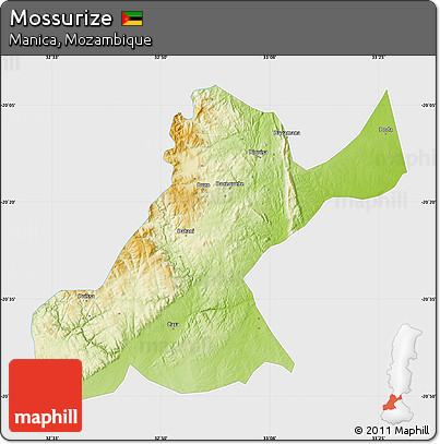 Physical Map of Mossurize, single color outside