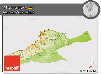 Physical Panoramic Map of Mossurize, cropped outside