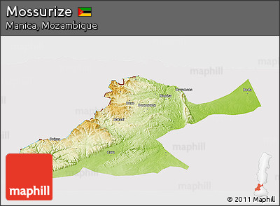 Physical Panoramic Map of Mossurize, cropped outside