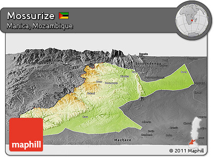 Physical Panoramic Map of Mossurize, darken, desaturated