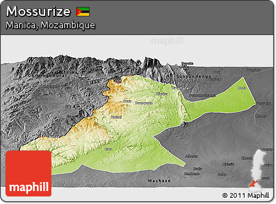 Physical Panoramic Map of Mossurize, darken, desaturated