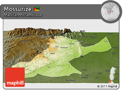 Physical Panoramic Map of Mossurize, darken