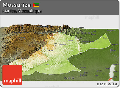 Physical Panoramic Map of Mossurize, darken