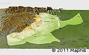 Physical Panoramic Map of Mossurize, darken