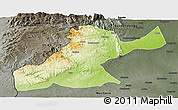 Physical Panoramic Map of Mossurize, darken, semi-desaturated