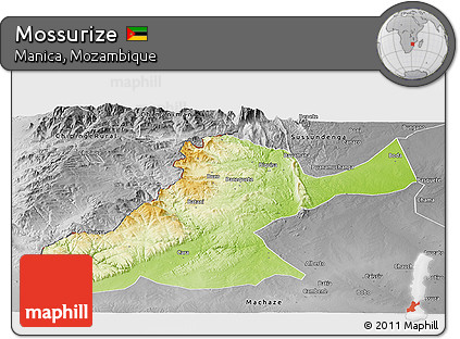 Physical Panoramic Map of Mossurize, desaturated