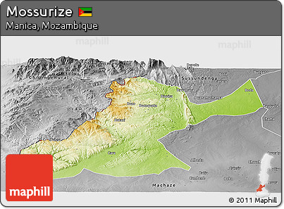 Physical Panoramic Map of Mossurize, desaturated