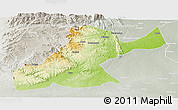 Physical Panoramic Map of Mossurize, lighten, semi-desaturated