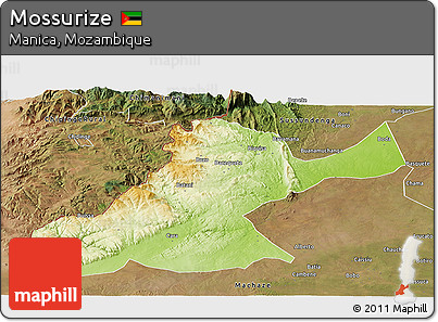 Physical Panoramic Map of Mossurize, satellite outside