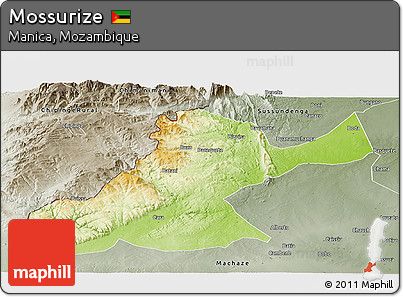 Physical Panoramic Map of Mossurize, semi-desaturated