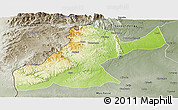 Physical Panoramic Map of Mossurize, semi-desaturated