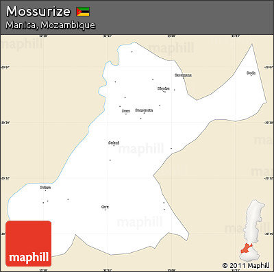 Classic Style Simple Map of Mossurize, single color outside
