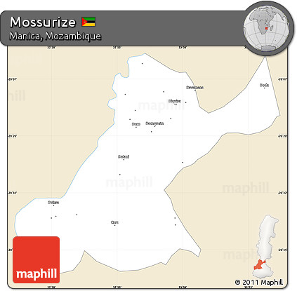 Classic Style Simple Map of Mossurize, single color outside