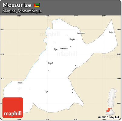 Classic Style Simple Map of Mossurize, single color outside