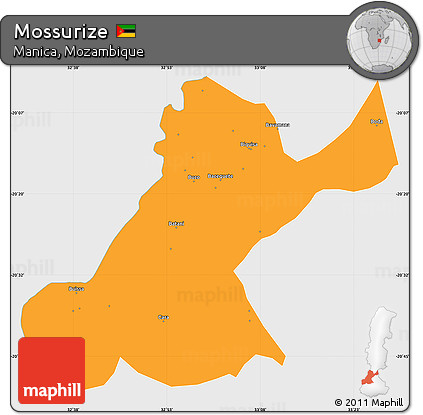 Political Simple Map of Mossurize, single color outside
