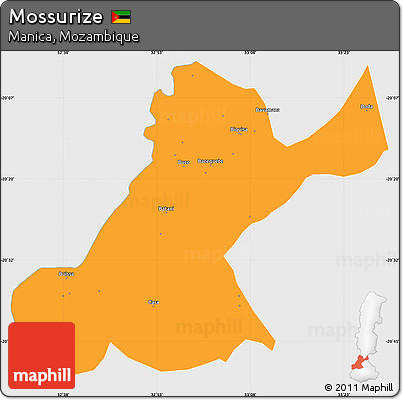 Political Simple Map of Mossurize, single color outside