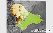Physical 3D Map of Sussundenga, darken, desaturated