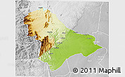 Physical 3D Map of Sussundenga, lighten, desaturated