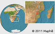 Satellite Location Map of Sussundenga, within the entire country