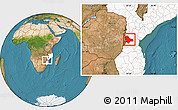 Satellite Location Map of Sussundenga, highlighted country