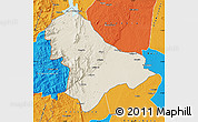 Shaded Relief Map of Sussundenga, political outside
