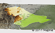 Physical Panoramic Map of Sussundenga, darken, semi-desaturated