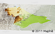 Physical Panoramic Map of Sussundenga, lighten, semi-desaturated