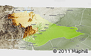 Physical Panoramic Map of Sussundenga, semi-desaturated