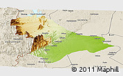 Physical Panoramic Map of Sussundenga, shaded relief outside
