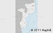 Gray Map of Mozambique, single color outside