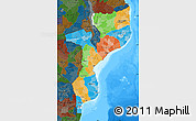 Political Map of Mozambique, darken, land only