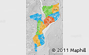 Political Map of Mozambique, lighten, desaturated