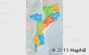 Political Map of Mozambique, lighten, semi-desaturated