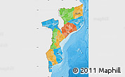 Political Map of Mozambique, single color outside