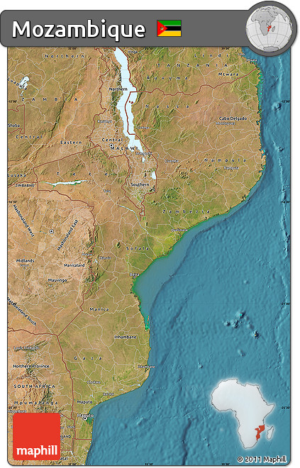 Satellite Map of Mozambique