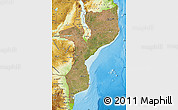 Satellite Map of Mozambique, physical outside